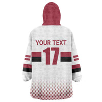 Custom Latvia Ice Hockey Champions Wearable Blanket Hoodie Come on Latvija White style