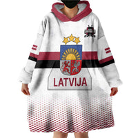 Custom Latvia Ice Hockey Champions Wearable Blanket Hoodie Come on Latvija White style