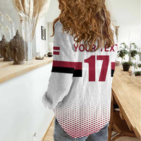 Custom Latvia Ice Hockey Champions Women Casual Shirt Come on Latvija White style