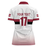 Custom Latvia Ice Hockey Champions Women Polo Shirt Come on Latvija White style