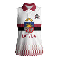 Custom Latvia Ice Hockey Champions Women Sleeveless Polo Shirt Come on Latvija White style
