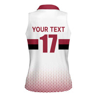 Custom Latvia Ice Hockey Champions Women Sleeveless Polo Shirt Come on Latvija White style