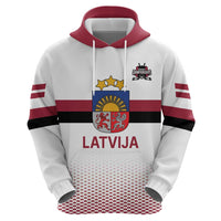Custom Latvia Ice Hockey Champions Zip Hoodie Come on Latvija White style