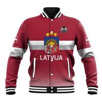 Custom Latvia Ice Hockey Champions Baseball Jacket Come on Latvija Red style