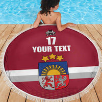 Custom Latvia Ice Hockey Champions Beach Blanket Come on Latvija Red style
