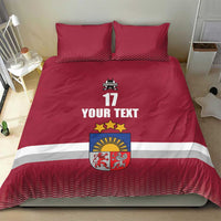 Custom Latvia Ice Hockey Champions Bedding Set Come on Latvija Red style