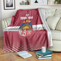 Custom Latvia Ice Hockey Champions Blanket Come on Latvija Red style