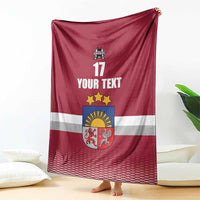 Custom Latvia Ice Hockey Champions Blanket Come on Latvija Red style