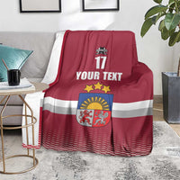 Custom Latvia Ice Hockey Champions Blanket Come on Latvija Red style
