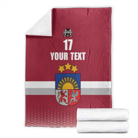 Custom Latvia Ice Hockey Champions Blanket Come on Latvija Red style