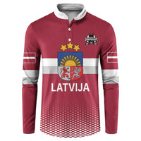 Custom Latvia Ice Hockey Champions Button Sweatshirt Come on Latvija Red style
