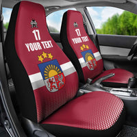 Custom Latvia Ice Hockey Champions Car Seat Cover Come on Latvija Red style