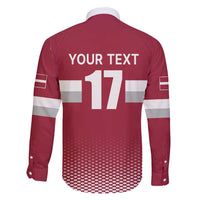 Custom Latvia Ice Hockey Champions Family Matching Long Sleeve Bodycon Dress and Hawaiian Shirt Come on Latvija Red style
