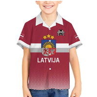 Custom Latvia Ice Hockey Champions Family Matching Mermaid Dress and Hawaiian Shirt Come on Latvija Red style