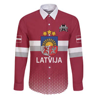 Custom Latvia Ice Hockey Champions Family Matching Off Shoulder Maxi Dress and Hawaiian Shirt Come on Latvija Red style