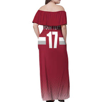 Custom Latvia Ice Hockey Champions Family Matching Off Shoulder Maxi Dress and Hawaiian Shirt Come on Latvija Red style