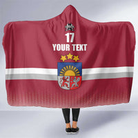 Custom Latvia Ice Hockey Champions Hooded Blanket Come on Latvija Red style