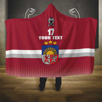 Custom Latvia Ice Hockey Champions Hooded Blanket Come on Latvija Red style