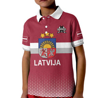 Custom Latvia Ice Hockey Champions Kid Polo Shirt Come on Latvija Red style