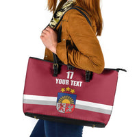 Custom Latvia Ice Hockey Champions Leather Tote Bag Come on Latvija Red style