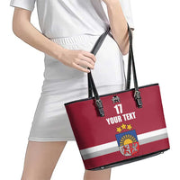 Custom Latvia Ice Hockey Champions Leather Tote Bag Come on Latvija Red style