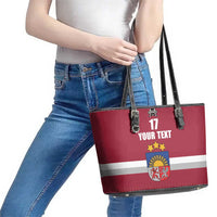 Custom Latvia Ice Hockey Champions Leather Tote Bag Come on Latvija Red style