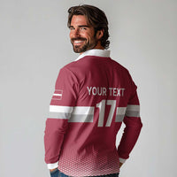 Custom Latvia Ice Hockey Champions Long Sleeve Polo Shirt Come on Latvija Red style