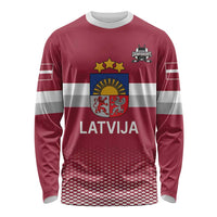 Custom Latvia Ice Hockey Champions Long Sleeve Shirt Come on Latvija Red style