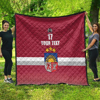 Custom Latvia Ice Hockey Champions Quilt Come on Latvija Red style