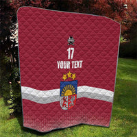 Custom Latvia Ice Hockey Champions Quilt Come on Latvija Red style