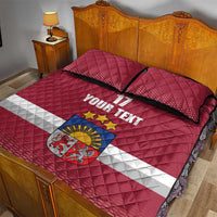 Custom Latvia Ice Hockey Champions Quilt Bed Set Come on Latvija Red style