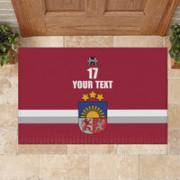 Custom Latvia Ice Hockey Champions Rubber Doormat Come on Latvija Red style