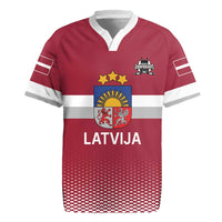Custom Latvia Ice Hockey Champions Rugby Jersey Come on Latvija Red style