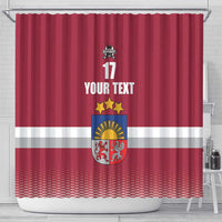 Custom Latvia Ice Hockey Champions Shower Curtain Come on Latvija Red style
