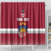 Custom Latvia Ice Hockey Champions Shower Curtain Come on Latvija Red style