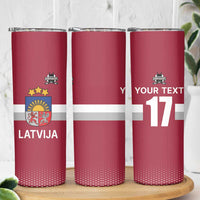 Custom Latvia Ice Hockey Champions Skinny Tumbler Come on Latvija Red style