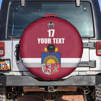 Custom Latvia Ice Hockey Champions Spare Tire Cover Come on Latvija Red style