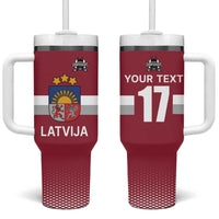 Custom Latvia Ice Hockey Champions Tumbler With Handle Come on Latvija Red style