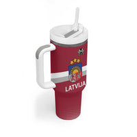 Custom Latvia Ice Hockey Champions Tumbler With Handle Come on Latvija Red style