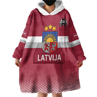 Custom Latvia Ice Hockey Champions Wearable Blanket Hoodie Come on Latvija Red style
