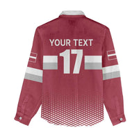Custom Latvia Ice Hockey Champions Women Casual Shirt Come on Latvija Red style