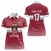 Custom Latvia Ice Hockey Champions Women Polo Shirt Come on Latvija Red style