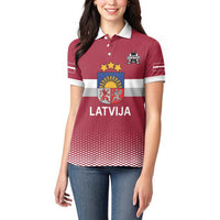 Custom Latvia Ice Hockey Champions Women Polo Shirt Come on Latvija Red style