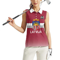 Custom Latvia Ice Hockey Champions Women Sleeveless Polo Shirt Come on Latvija Red style