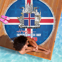 Iceland Icelandic National Day Beach Blanket Happy 81th Anniversary