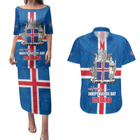 Iceland Icelandic National Day Couples Matching Puletasi and Hawaiian Shirt Happy 81th Anniversary