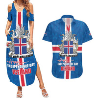 Iceland Icelandic National Day Couples Matching Summer Maxi Dress and Hawaiian Shirt Happy 81th Anniversary