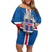 Iceland Icelandic National Day Family Matching Off Shoulder Short Dress and Hawaiian Shirt Happy 81th Anniversary