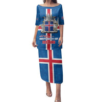 Iceland Icelandic National Day Family Matching Puletasi and Hawaiian Shirt Happy 81th Anniversary