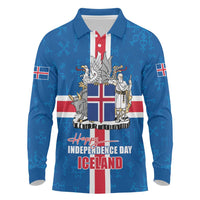 Iceland Icelandic National Day Long Sleeve Polo Shirt Happy 81th Anniversary